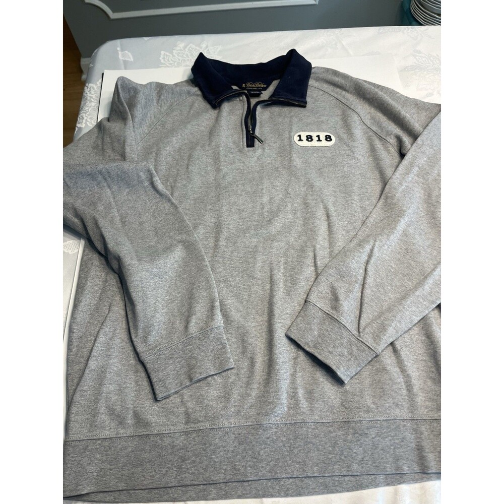 Brooks Brothers Logo On Back 1818 Heritage Quarter Zip Sweatshirt Gray Men’s L